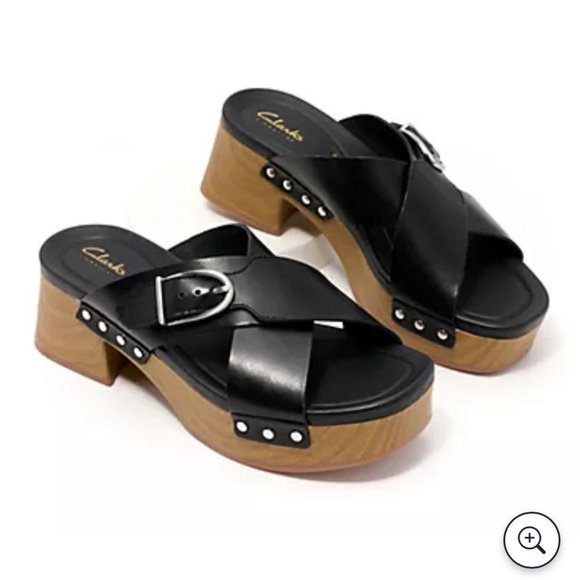 Clarks Signature Leather Heeled Sandals - Sivanne Walk size 10 women’s shoe - Picture 1 of 10